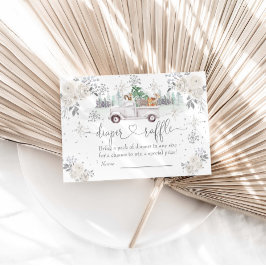 Cartão De Informações Raffle Fralda Floral Branco-Inverno