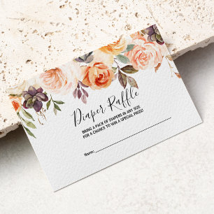 Cartão De Informações Raffle, Fralda Floral Elegante do outono Russo