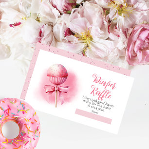 Cartão De Informações Raffle Fralda Pop Bolo-Rosa