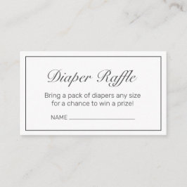 Cartão De Informações Raffle preto branco minimalista moderno