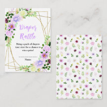 Raffle primavera Purple Floral Fralda Chá de frald