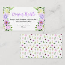 Raffle primavera Purple Floral Fralda Chá de frald