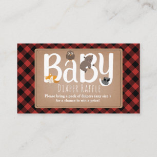 Cartão De Informações Raffle sonolento da fralda da xadrez das estrelas