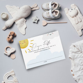 Cartão De Informações Raio de Nuvens Sol Fralda Raffle Pequeno