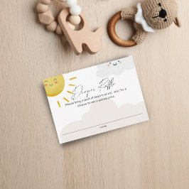 Cartão De Informações Raio de Sol Nuvens Fralda Neutra Raffle Pequeno