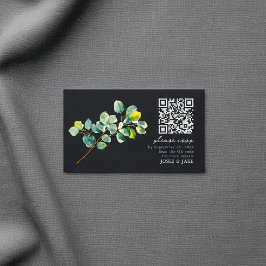 Cartão De Informações Ramo de Eucalyptus, cercado de rsvp de casamento e
