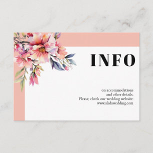 Cartão De Informações Ramo de rododendro flores rosa pêssego casamento