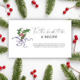 Cartão De Informações Ramo holly de inverno Receita da noiva