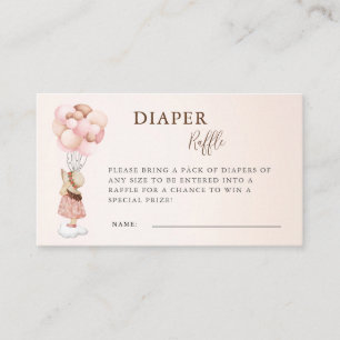 Cartão De Informações Rapariga de Fralda de Balão de Chá de fraldas de A