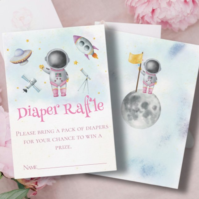 Cartão De Informações Rapariga espacial Astronauta faz foguetes com Chá  (Criador carregado)