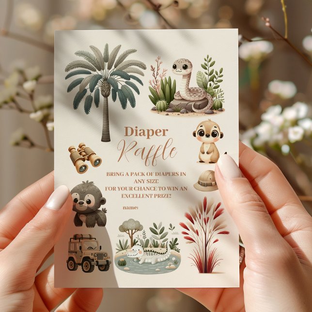 Cartão De Informações Rapper de Animais da Selva Tropical Safari (Criador carregado)