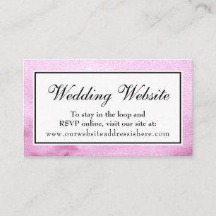 Cartão De Informações Raspberry Watercolor Website de Casamento Inserir