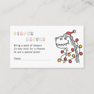 Cartão De Informações RAWR! Chá de fraldas de Natal do Dinossaur