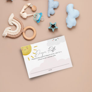 Cartão De Informações Ray de Nuvens Sol Fralda Raffle Pequeno