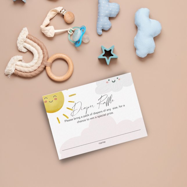 Cartão De Informações Ray de Nuvens Sol Fralda Raffle Pequeno (Criador carregado)