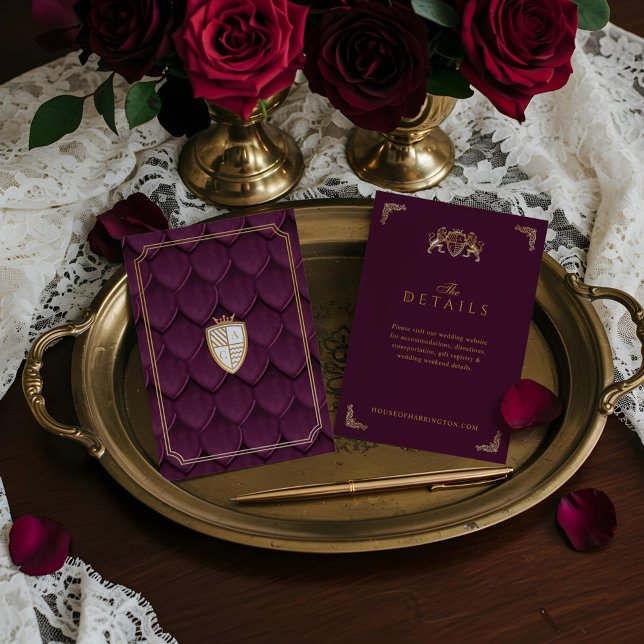 Cartão De Informações Real Muse Fantasy Dragon Escala e repouso de leões (Royal Muse Fantasy Dragon Scale & Lion Crest Enclosure Card)