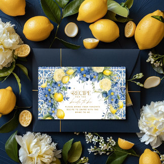 Cartão De Informações Receber Azulejos de limão italianos Chá de panela