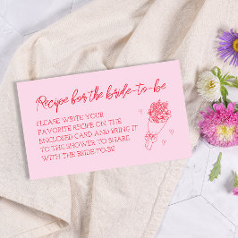 Cartão De Informações Receber Chá de panela de Desenho de Mão Rosa e Ver