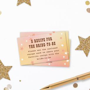 Cartão De Informações Receber Chá de panela de Estrelas de Pêssego Bonit