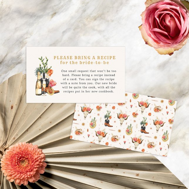 Cartão De Informações Receita Boho Ocidental (Western Boho Recipe Enclosure Card by Painted Paperie
)