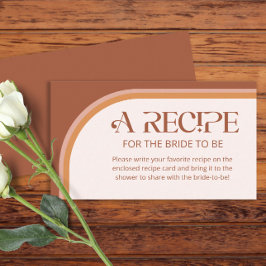 Cartão De Informações Receita da Arca de Terracotta Moderna para a noiva