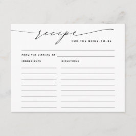 Cartão De Informações Receita da placa de gabinete de script elegante