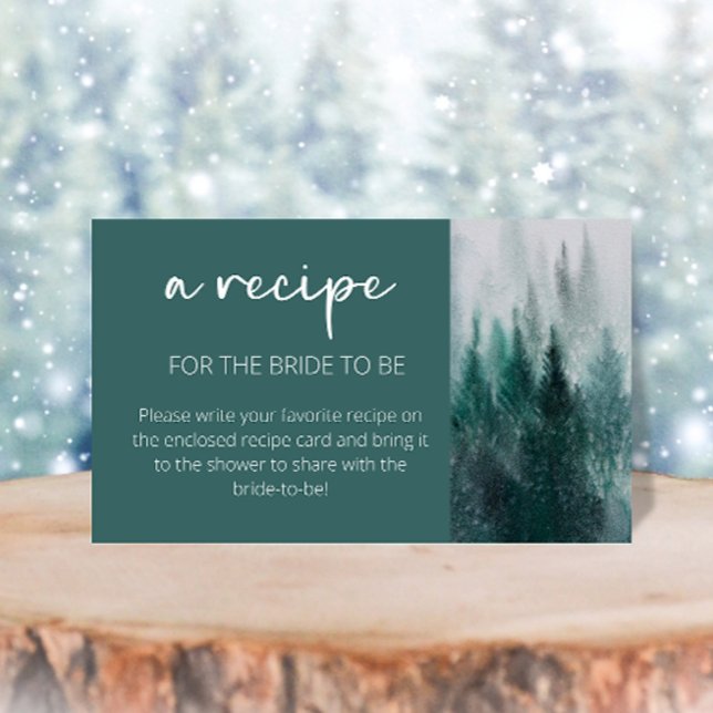 Cartão De Informações Receita de Aquarela da Floresta de Pinheiros para  (Criador carregado)