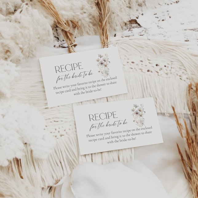 Cartão De Informações Receita de Brida de Flor Selvagem para a Noiva (Criador carregado)