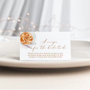 Cartão De Informações Receita de café minimalista para a noiva
