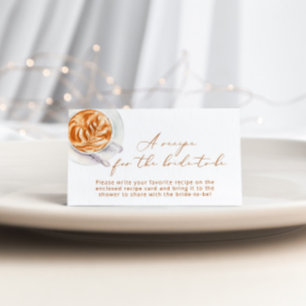 Cartão De Informações Receita de café minimalista para a noiva