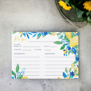 Cartão De Informações receita de casamento em azul floral script italian