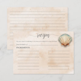 Cartão De Informações Receita de Chá de Noiva de Areia de Conchas Marinh