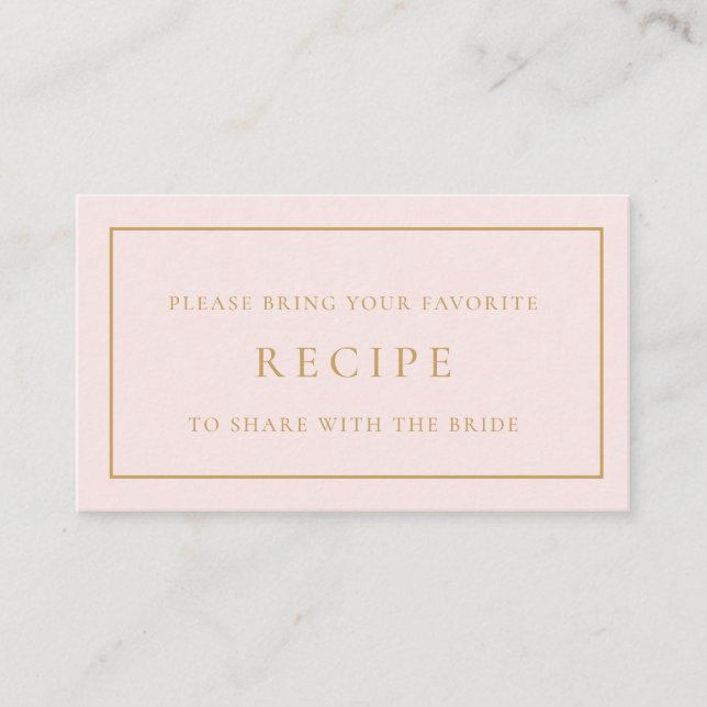 Cartão De Informações Receita de Chá de Noiva Pétalas e Prosecco (Frente)