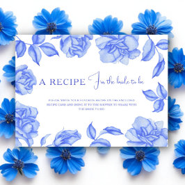 Cartão De Informações Receita de chá de panela com algo azul floral