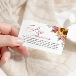 Cartão De Informações Receita De Chá de panela De Ama Para A Noiva