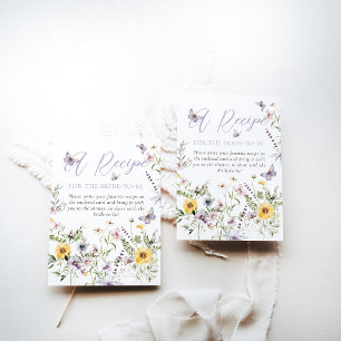 Cartão De Informações Receita de Chá de panela Floral Púrpura Butterflay