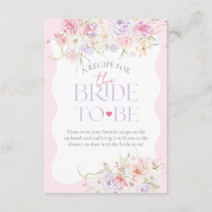 Cartão De Informações Receita de Chá de panela Moderno de Onda Floral de