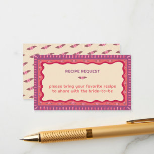 Cartão De Informações Receita de Chá de panela PERSONALIZADA de Boho Ret