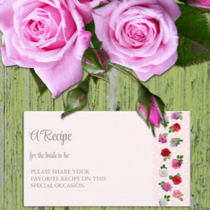 Cartão De Informações Receita de Chuveiro de Noiva do Jardim de Rosas
