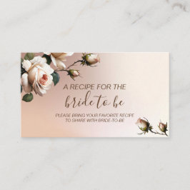 Cartão De Informações Receita de Chuveiro de Noiva Rosa Bege Luxuoso com