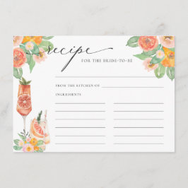 Cartão De Informações Receita de coquetel brilhante para a noiva ser