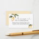 Cartão De Informações Receita de limão para a noiva ser (Frente/Verso In Situ)