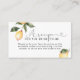 Cartão De Informações Receita de limão para a noiva ser (Frente)