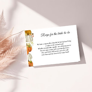 Cartão De Informações Receita de solicitação de Abóbora de Queda para a