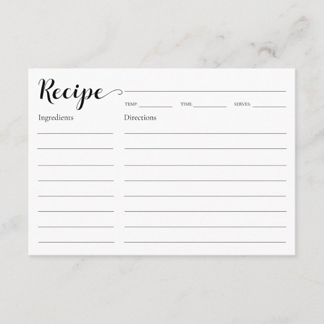 Cartão De Informações Receita do chá de panela (Frente)