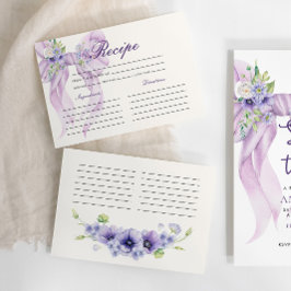 Cartão De Informações Receita do Chá de panela da Flora de Fita Roxa