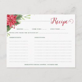 Cartão De Informações Receita do Chá de panela de inverno de Poinsettia