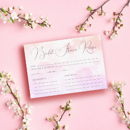Cartão De Informações Receita do Chá de panela Nove da Nuvem Rosa Modern