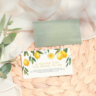 Cartão De Informações Receita do Main Squeeze Lemon para Chá de Noiva
