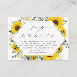 Cartão De Informações Receita Floral Chic Sunflower para a Noiva
